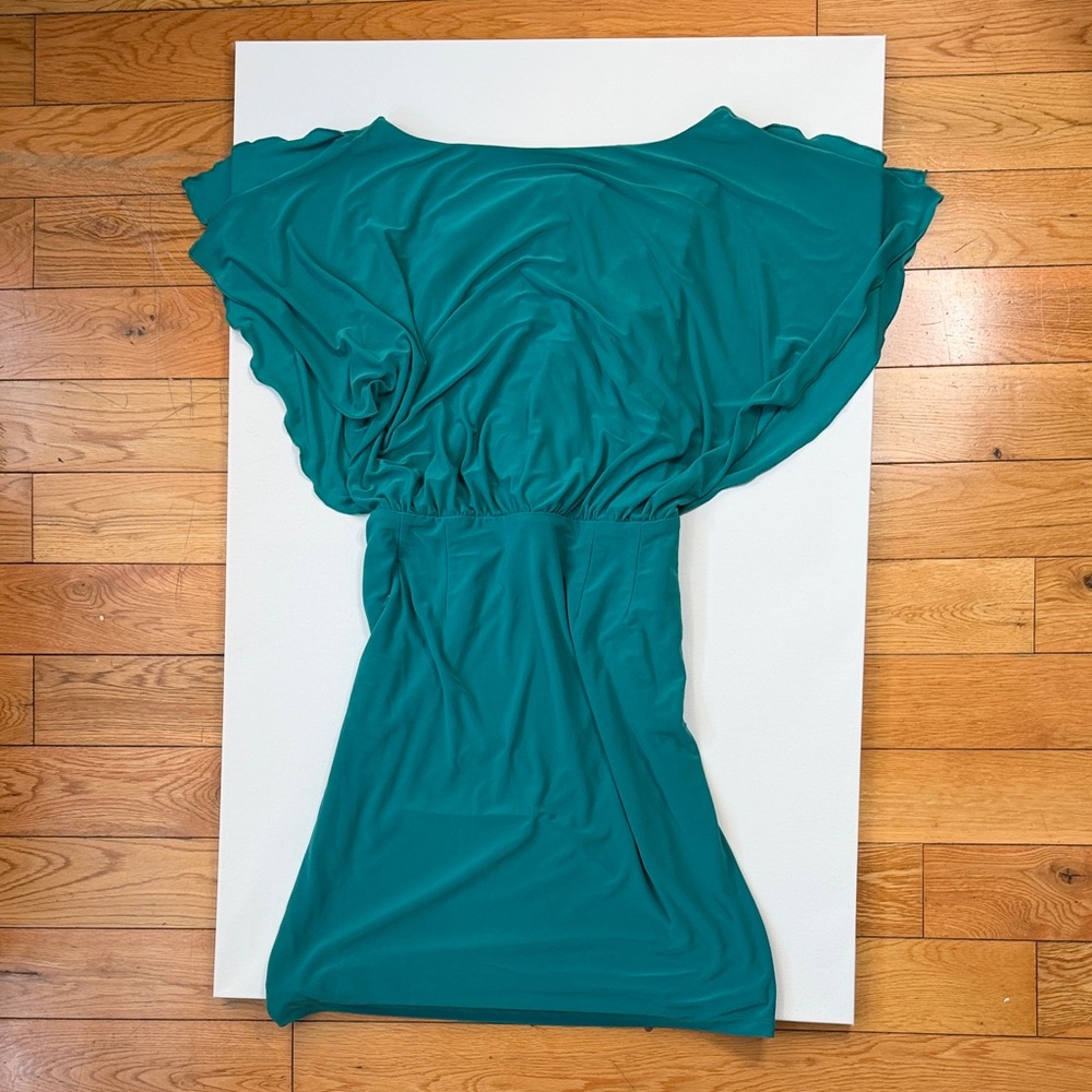 Jessica Simpson Teal Flutter Sleeve Dress